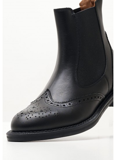 Women Boots 96Y6 Black Leather Frau