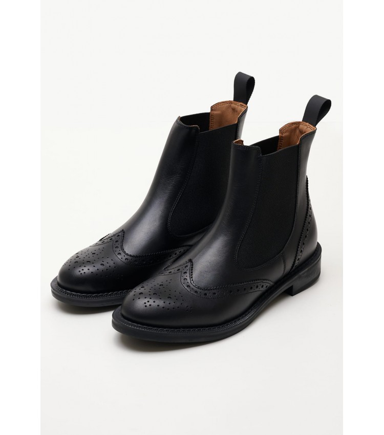 Women Boots 95L7 Black Leather Frau