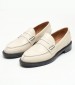 Women Moccasins 95Q0 Beige Leather Frau