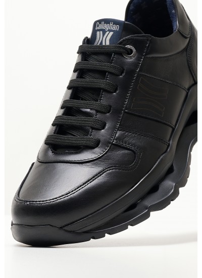 Men Casual Shoes 17824 Black Leather Callaghan