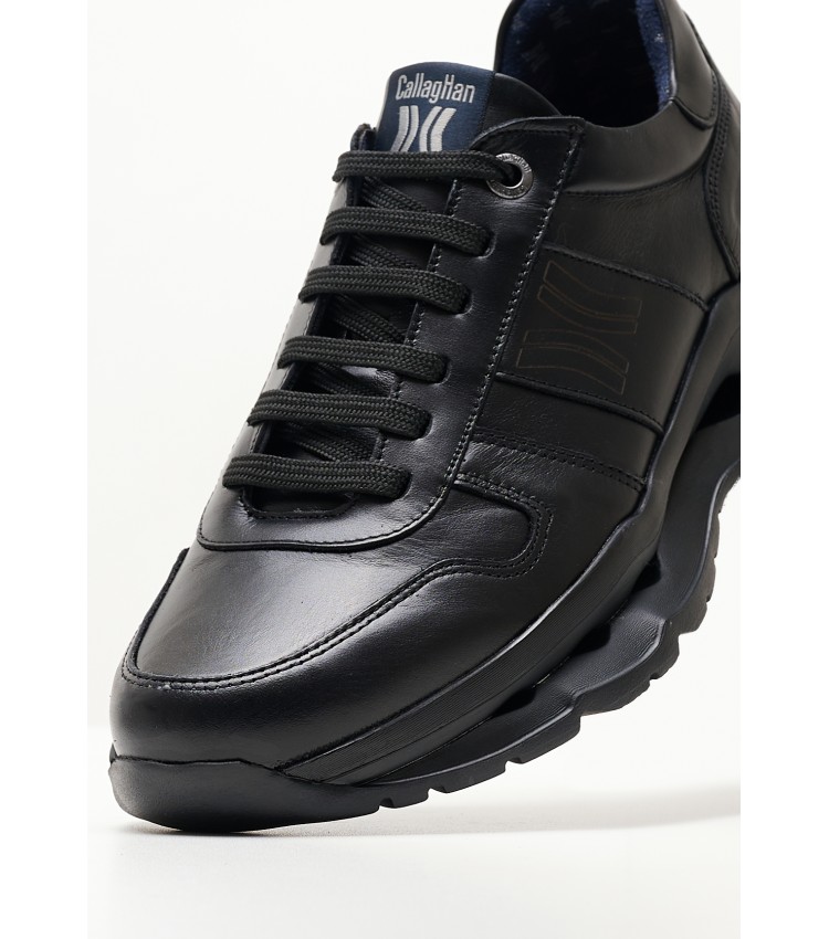 Men Casual Shoes 17824 Black Leather Callaghan