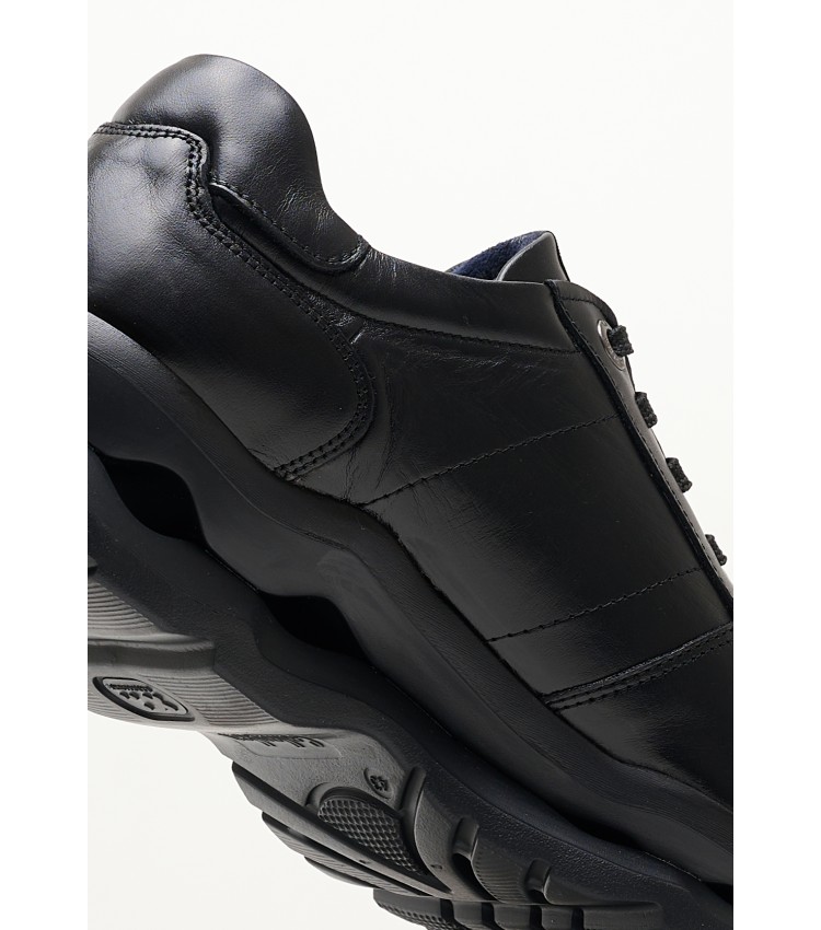 Men Casual Shoes 17824 Black Leather Callaghan