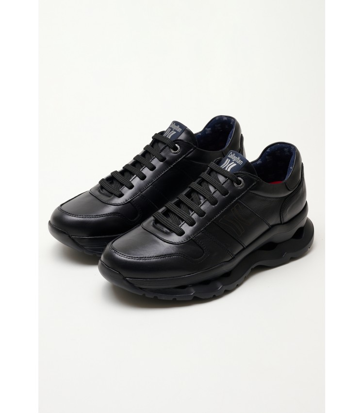 Men Casual Shoes 17824 Black Leather Callaghan