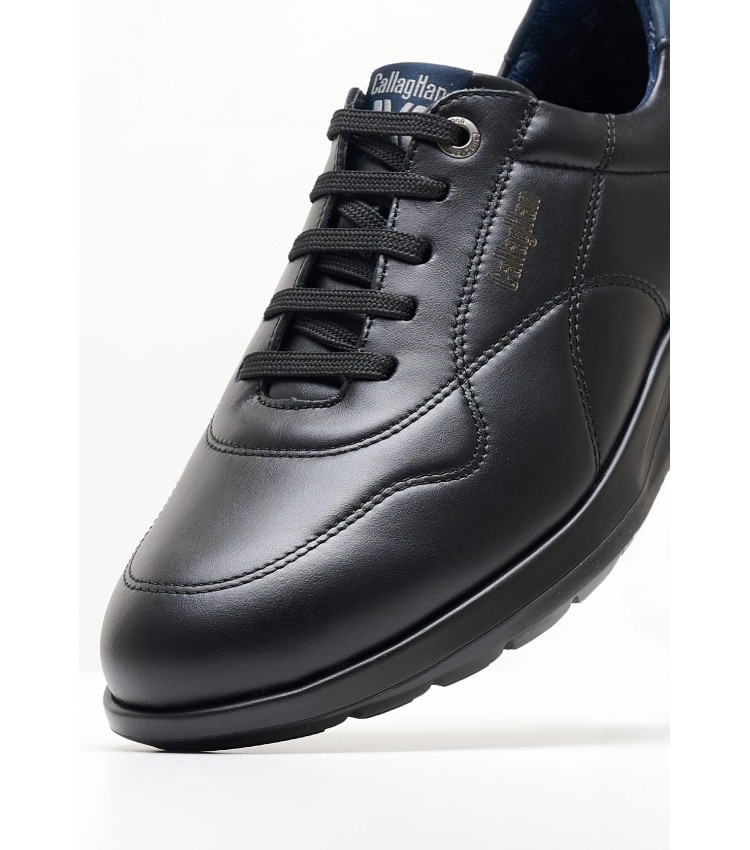 Men Casual Shoes 42612 Black Leather Callaghan