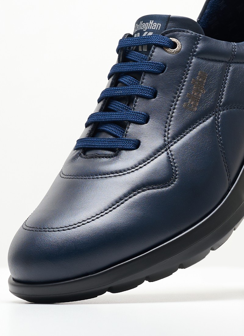 Mens blue leather casual shoes deals