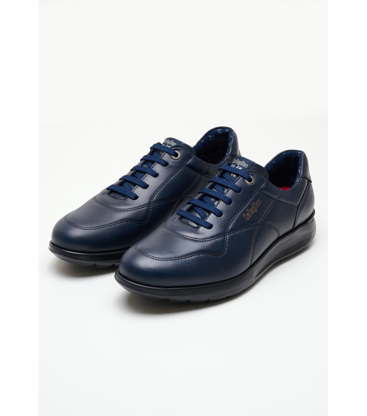 Men Casual Shoes 42612 Blue Leather Callaghan