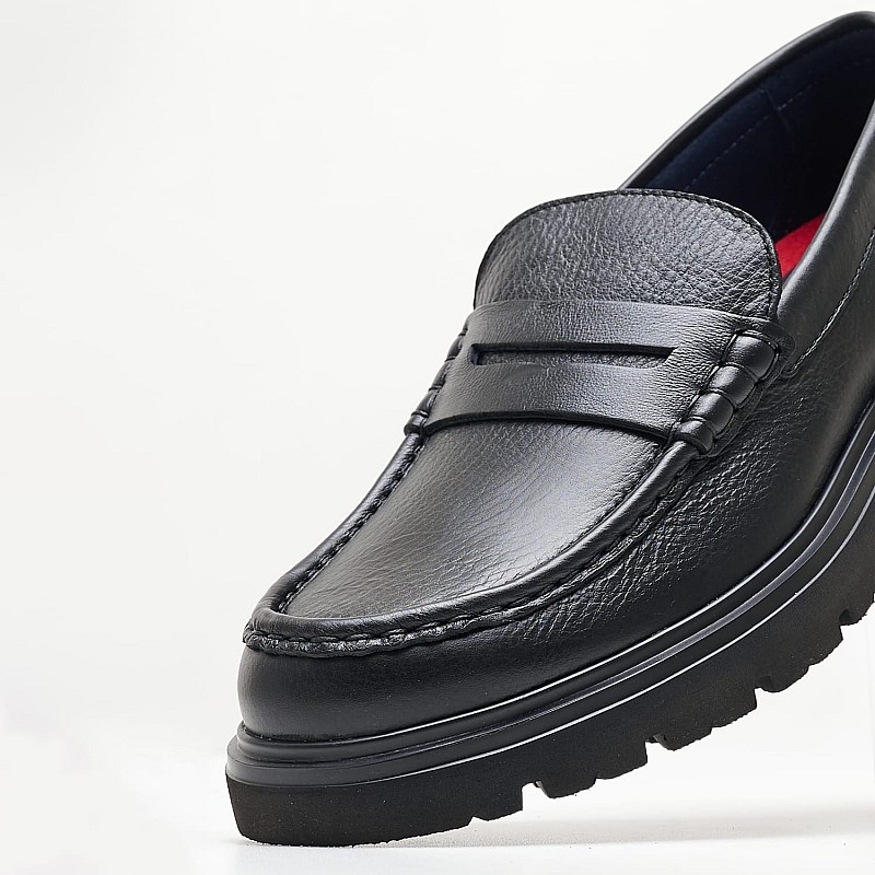 Men Moccasins 48113 Black Leather Callaghan