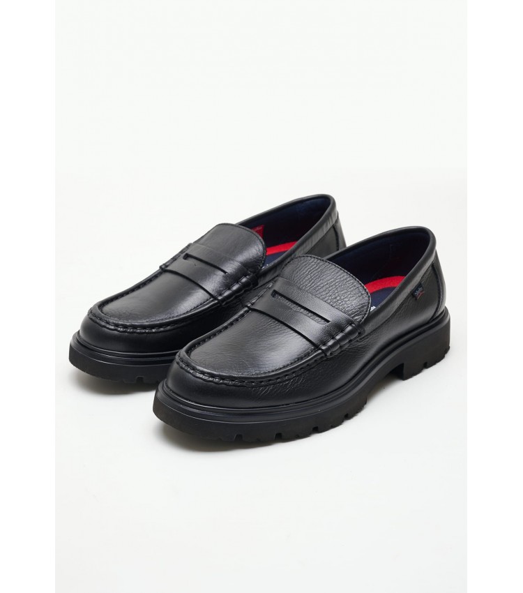 Men Moccasins 48113 Black Leather Callaghan