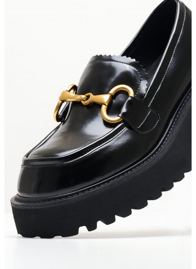 Women Moccasins Skooled.Platform Black Patent Leather Jeffrey Campbell