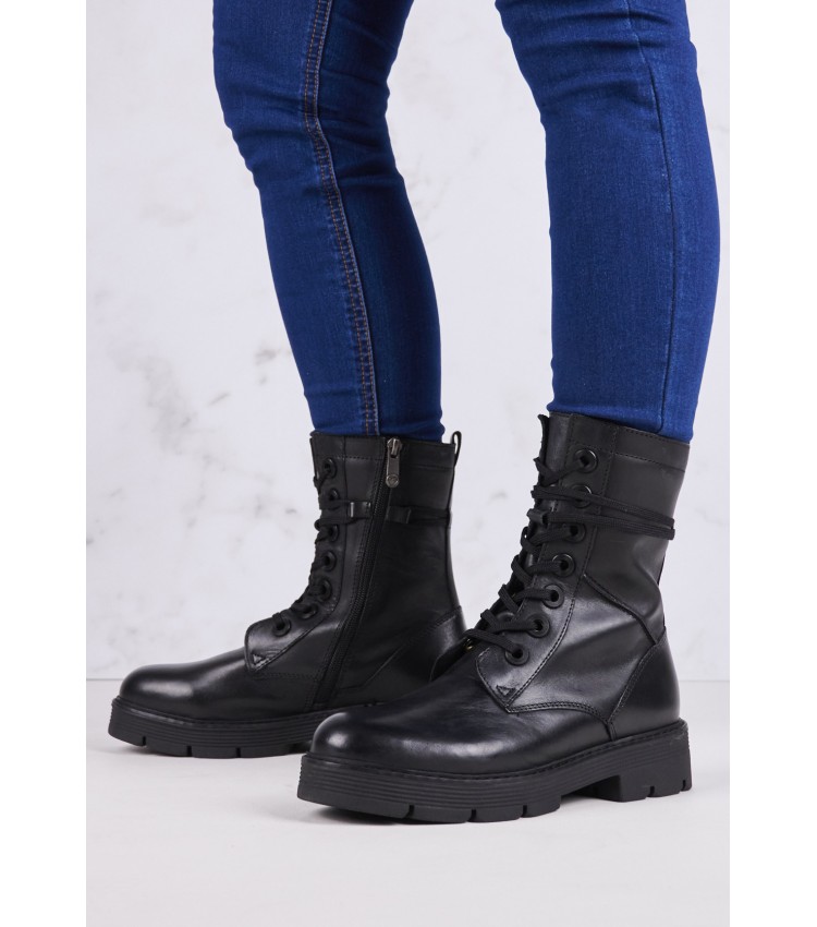 Women Boots 25286 Black Leather Marco Tozzi