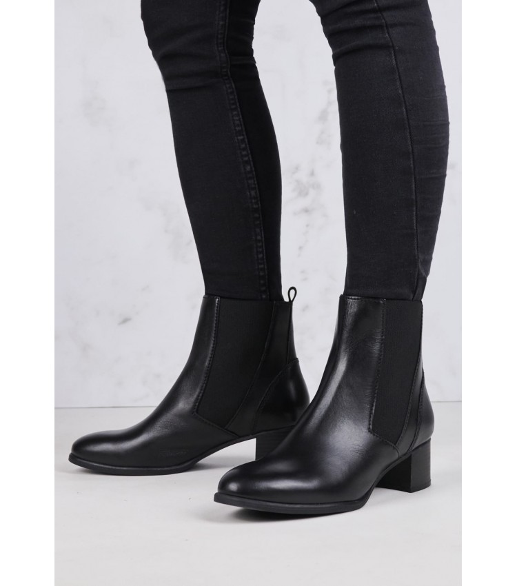 Women Boots 25306 Black Leather Marco Tozzi