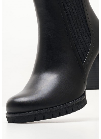 Women Boots 25447.24 Black Leather Marco Tozzi