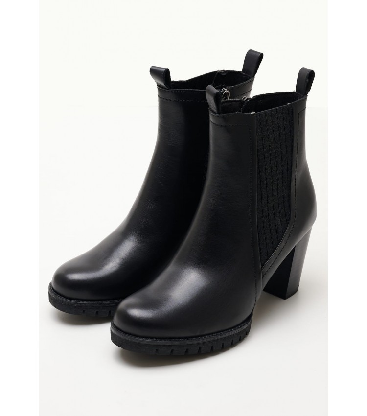 Women Boots 25447.24 Black Leather Marco Tozzi