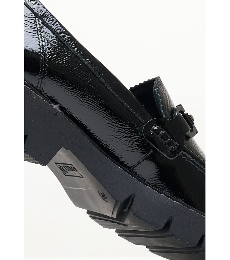 Women Moccasins 24708 Black Patent Leather Caprice