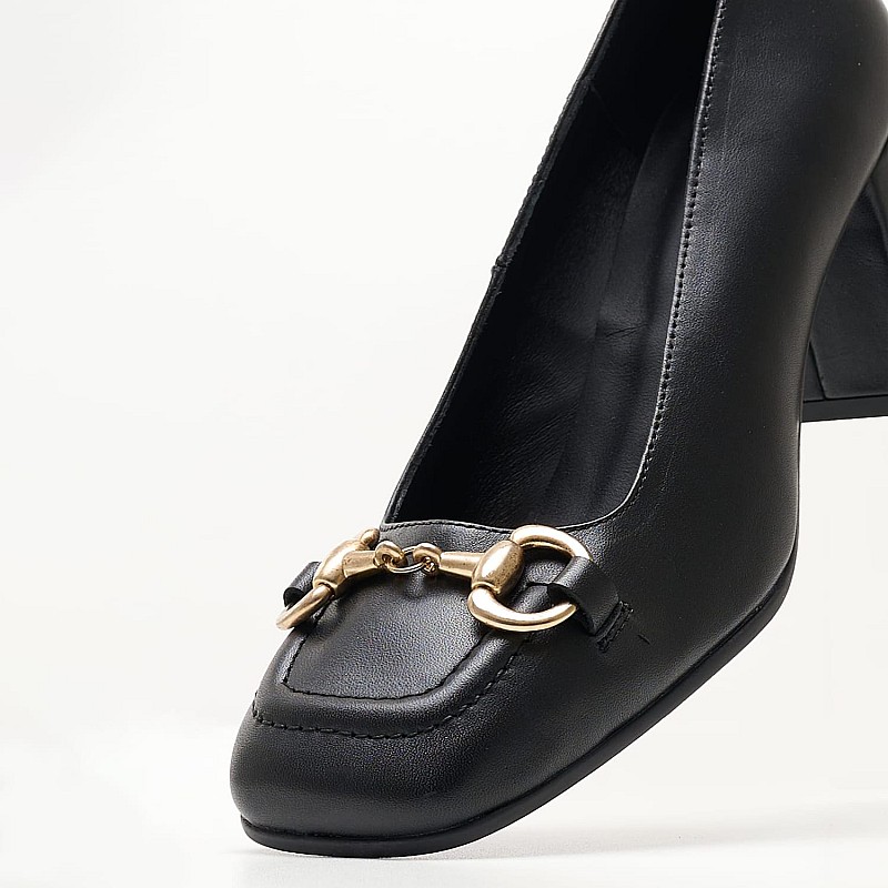 Γυναικείες Γόβες & Peeptoes Χαμηλές 25452 Μαύρο Δέρμα Pedro Miralles