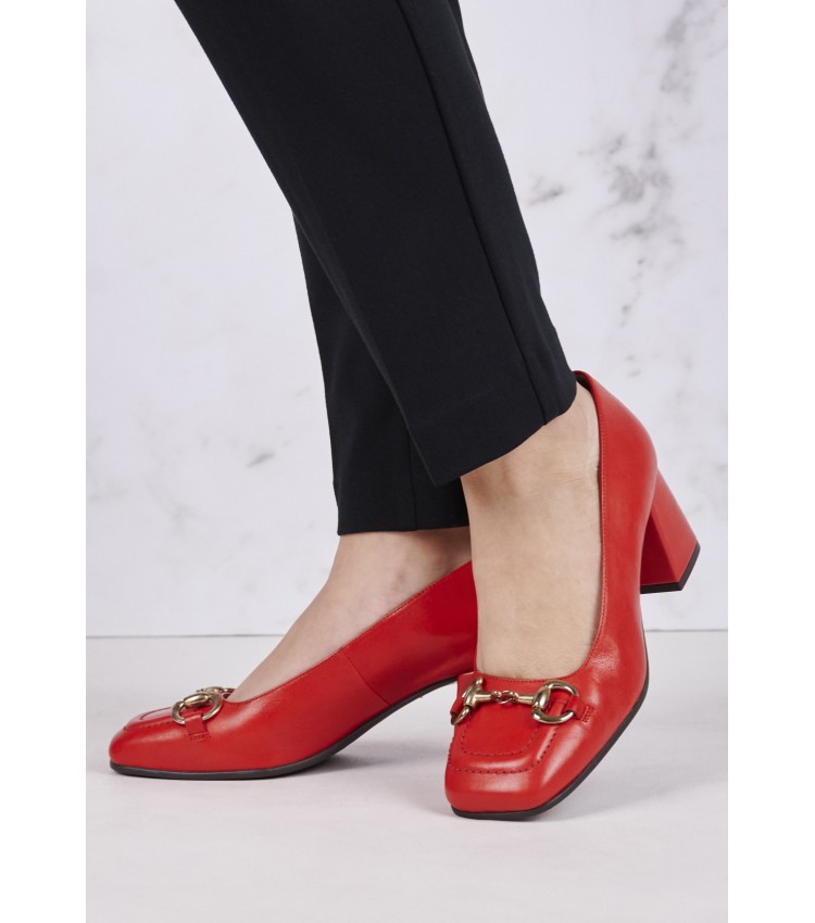 Women Pumps & Peeptoes Low 25452 Red Leather Pedro Miralles