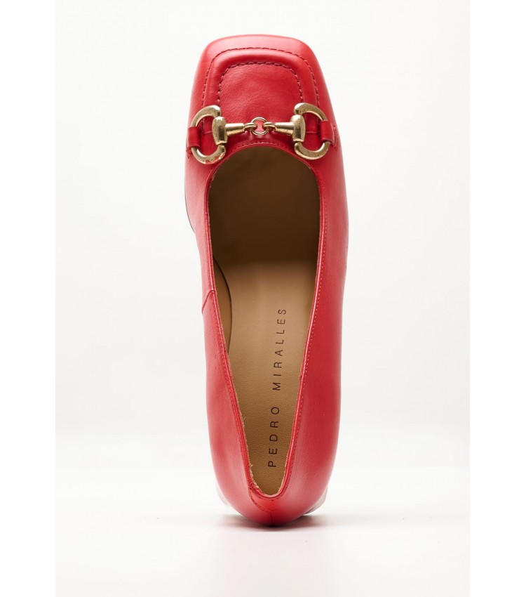 Women Pumps & Peeptoes Low 25452 Red Leather Pedro Miralles