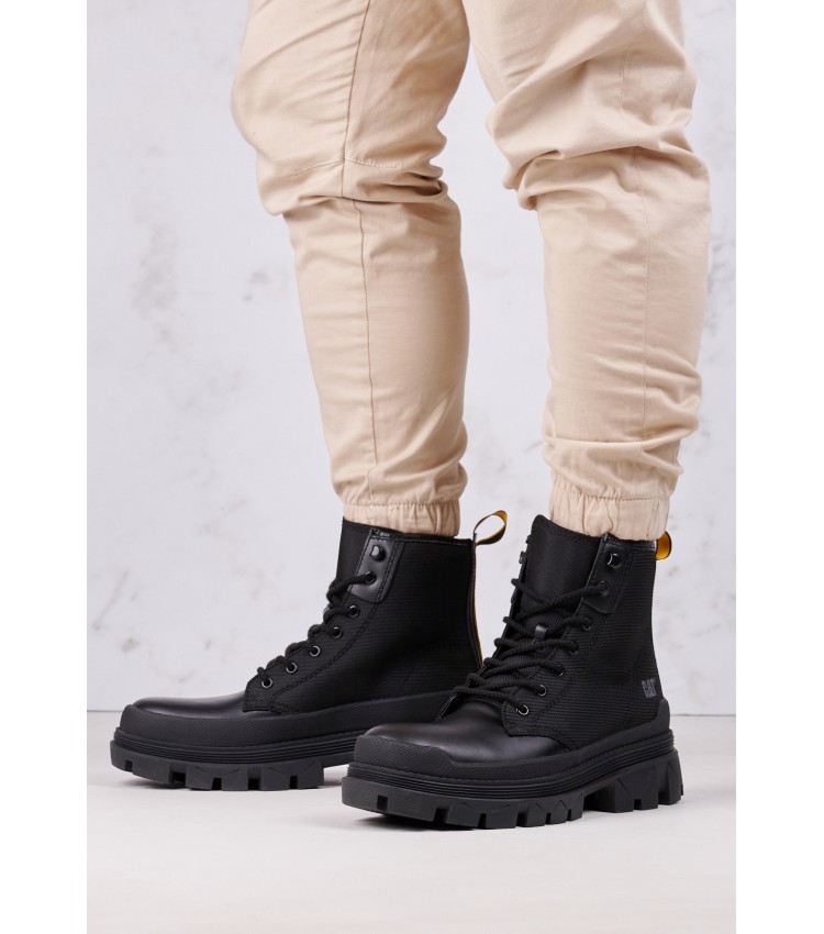 Men Boots Hardwear.Hi Black Leather Caterpillar