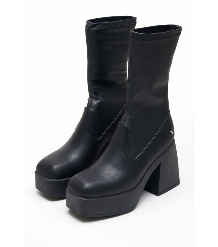 Women Boots Baddest Black Leather Windsor Smith