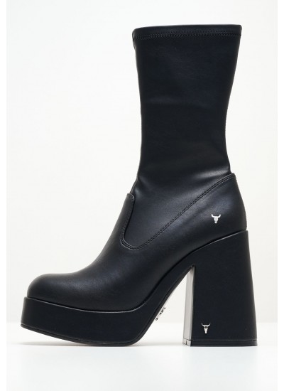 Women Boots Hidden Black Leather Windsor Smith