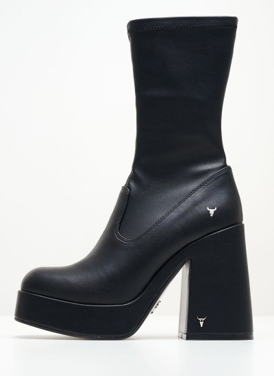 Women Boots Hidden Black Leather Windsor Smith