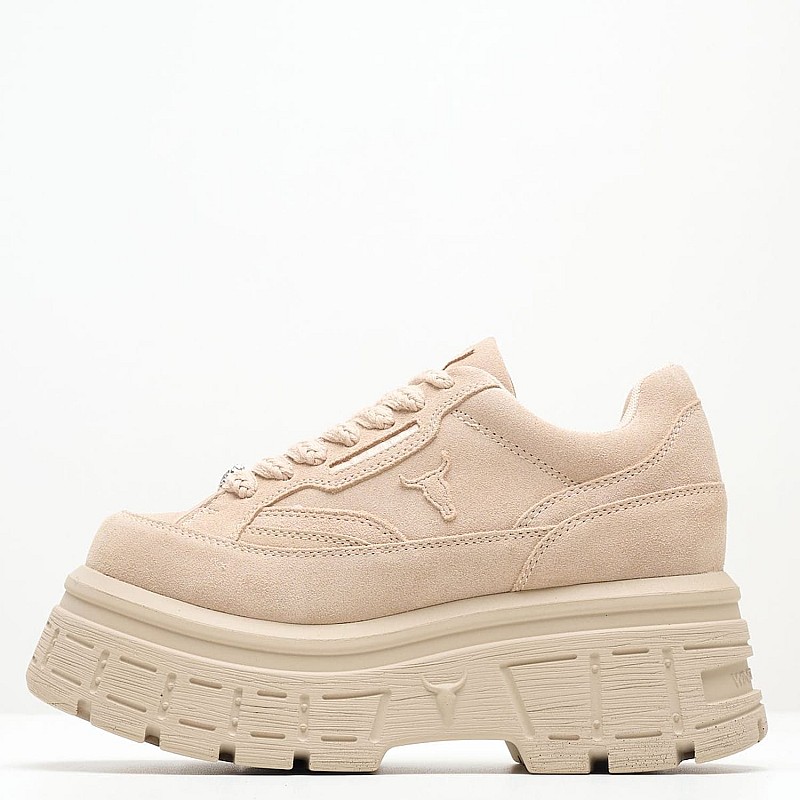 Women Casual Shoes Swerve.Su Beige Buckskin Windsor Smith
