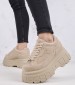 Women Casual Shoes Swerve.Su Beige Buckskin Windsor Smith