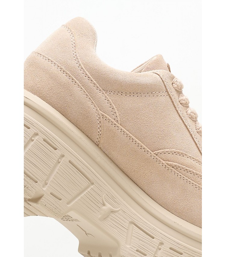 Women Casual Shoes Swerve.Su Beige Buckskin Windsor Smith