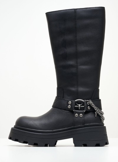 Women Boots Stone Black Leather Ash