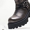 Women Boots Thrilling.Pew Grey Leather Windsor Smith