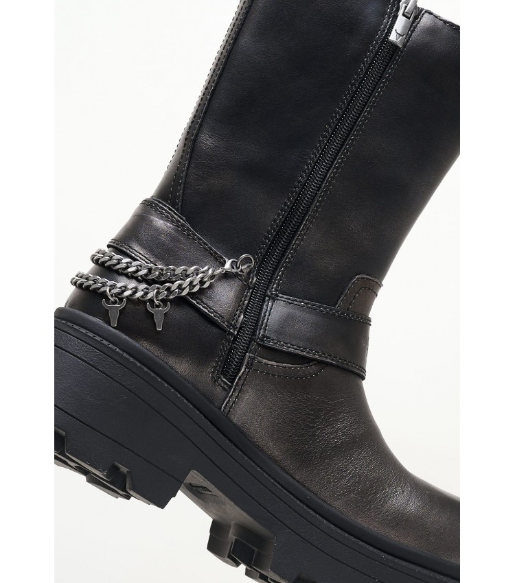 Women Boots Thrilling.Pew Grey Leather Windsor Smith