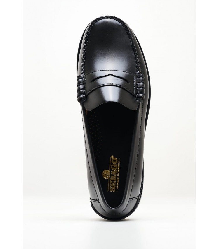 Men Moccasins Classic.Dan Black Leather Sebago