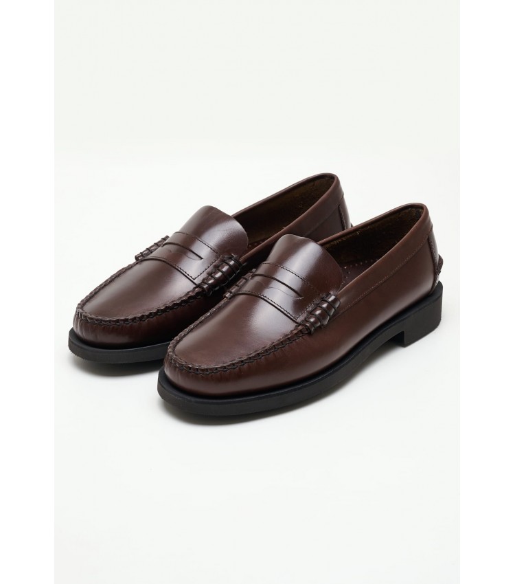 Men Moccasins Waxy.Polaris Brown Leather Sebago