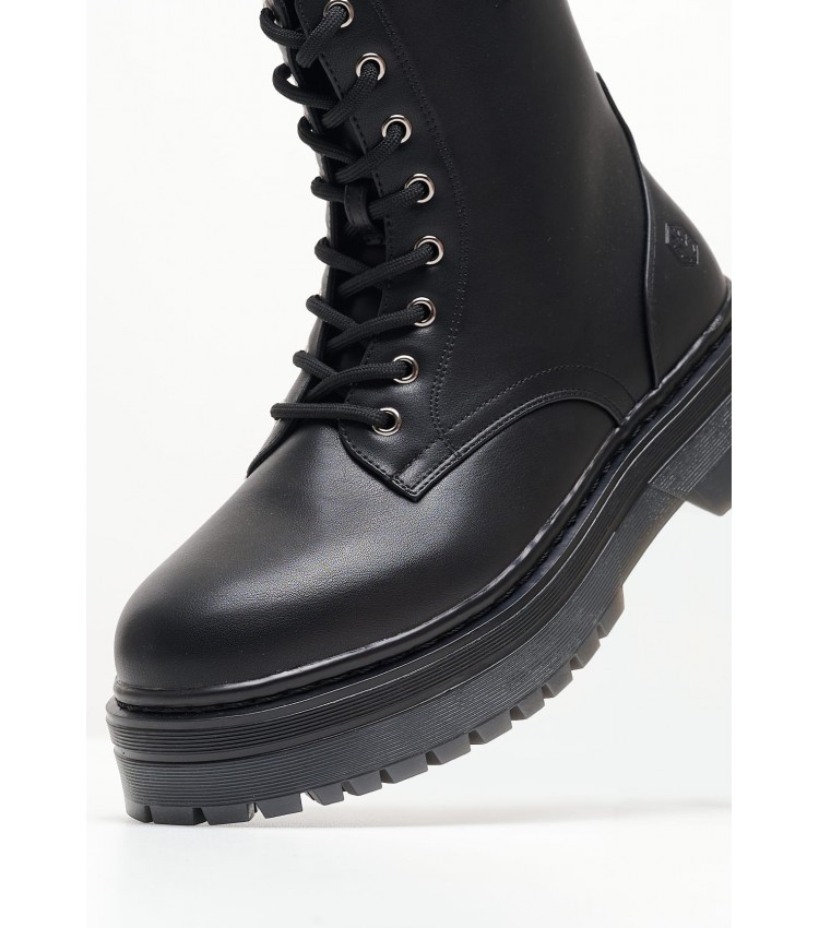 Women Boots Elyse.Kombat Black ECOleather Lumberjack