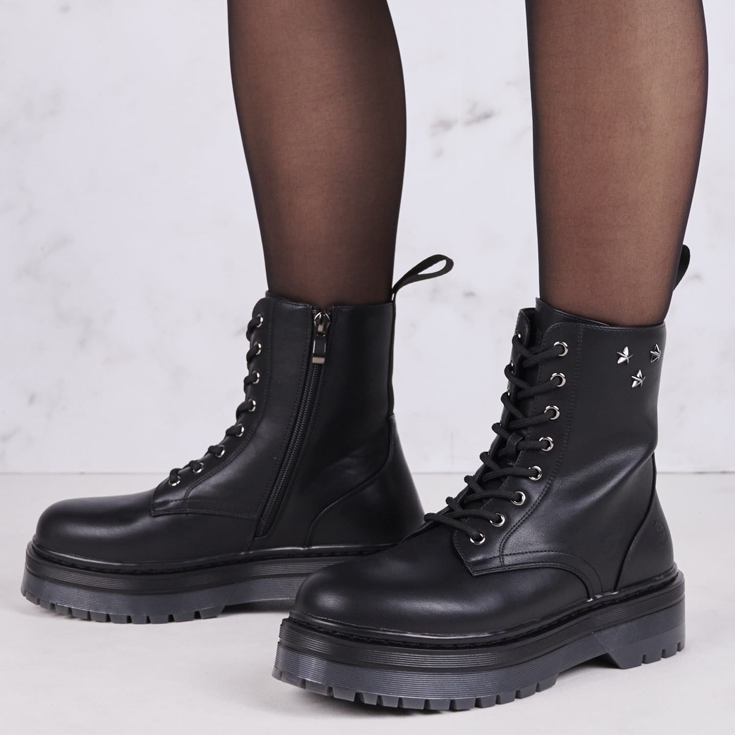 Γυναικεία Μποτάκια Elyse.Kombat Μαύρο ECOleather Lumberjack Γυναικεία Μποτάκια Elyse.Kombat Μαύρο ECOleather Lumberjack