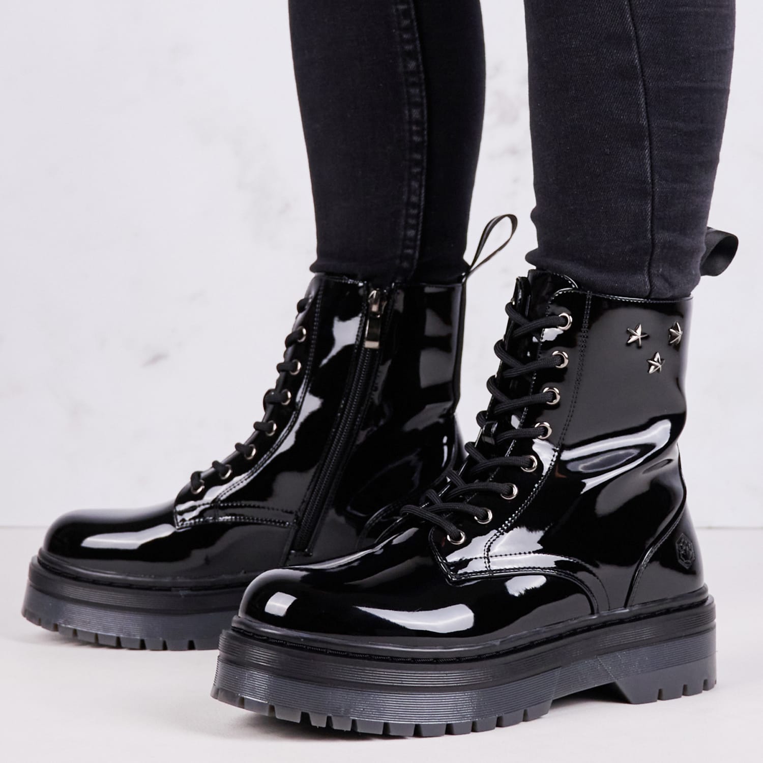 Γυναικεία Μποτάκια Elyse.Komb Μαύρο ECOleather Lumberjack Γυναικεία Μποτάκια Elyse.Komb Μαύρο ECOleather Lumberjack