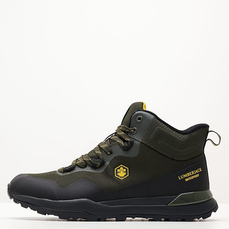 Men Boots Half Khaki Fabric Lumberjack