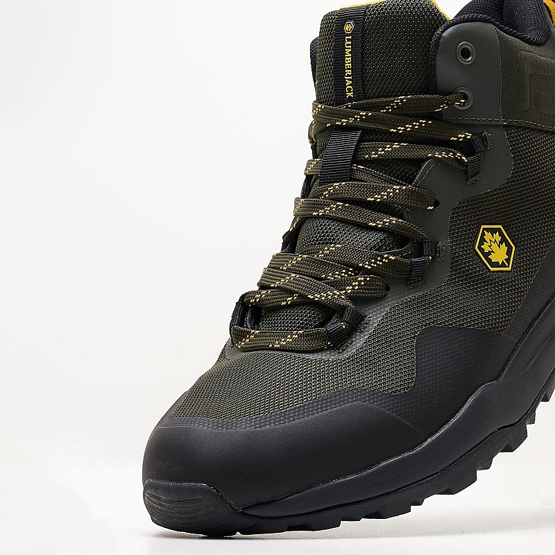 Men Boots Half Khaki Fabric Lumberjack