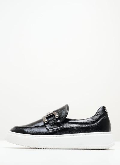 Γυναικεία Flats K4.135 Μαύρο Δέρμα Makis Kotris