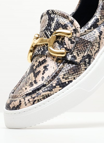 Γυναικεία Flats K4.135 Μαύρο Δέρμα Makis Kotris