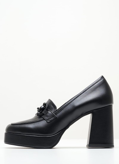 Γυναικεία Flats K4.135 Μαύρο Δέρμα Makis Kotris