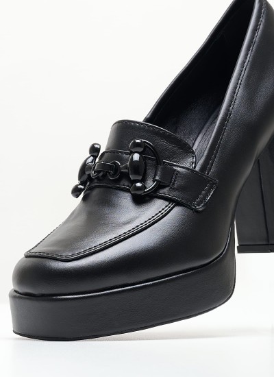 Γυναικεία Flats K4.135 Μαύρο Δέρμα Makis Kotris