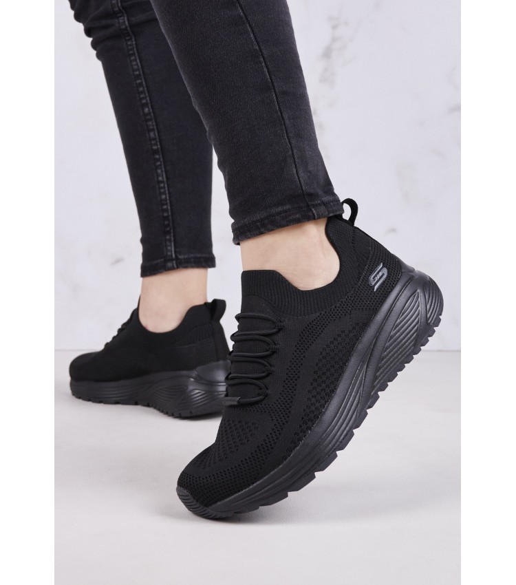 Women Casual Shoes 117027 Black Fabric Skechers
