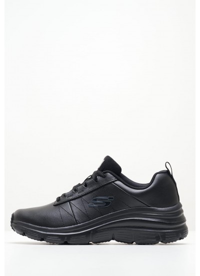 Γυναικεία Παπούτσια Casual 149473 Μαύρο Δέρμα Skechers