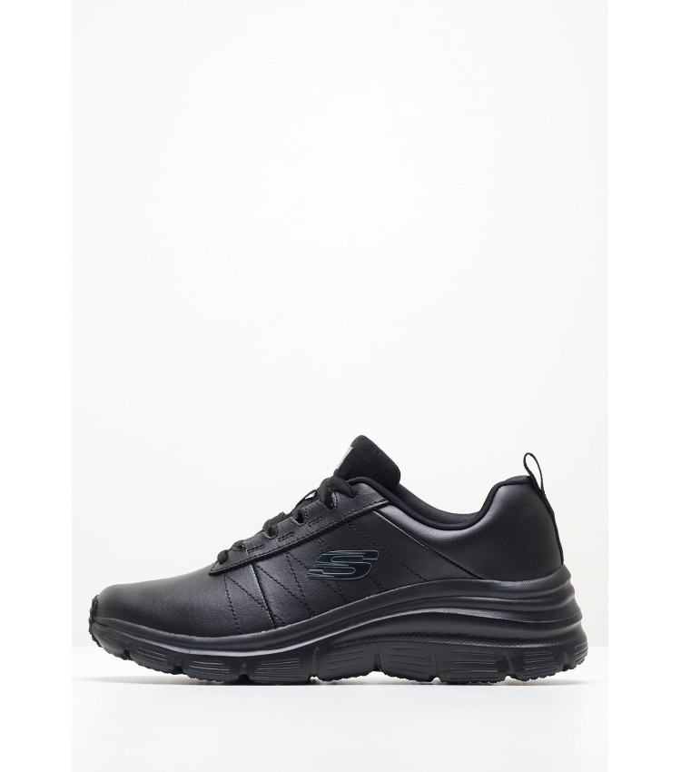 Γυναικεία Παπούτσια Casual 149473 Μαύρο Δέρμα Skechers