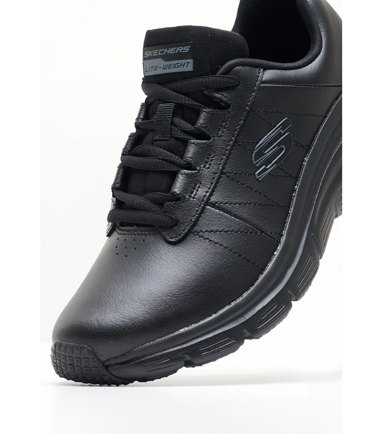 Γυναικεία Παπούτσια Casual 149473 Μαύρο Δέρμα Skechers