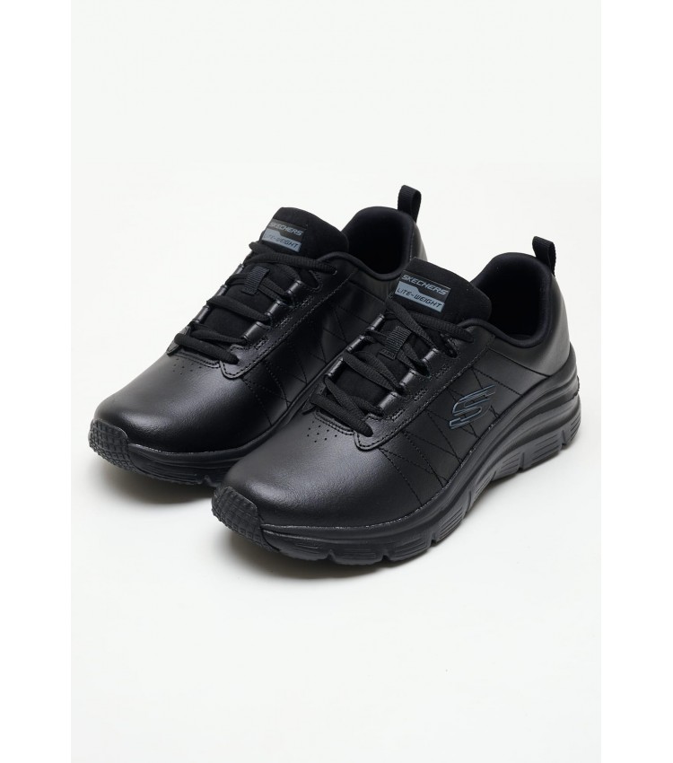 Γυναικεία Παπούτσια Casual 149473 Μαύρο Δέρμα Skechers