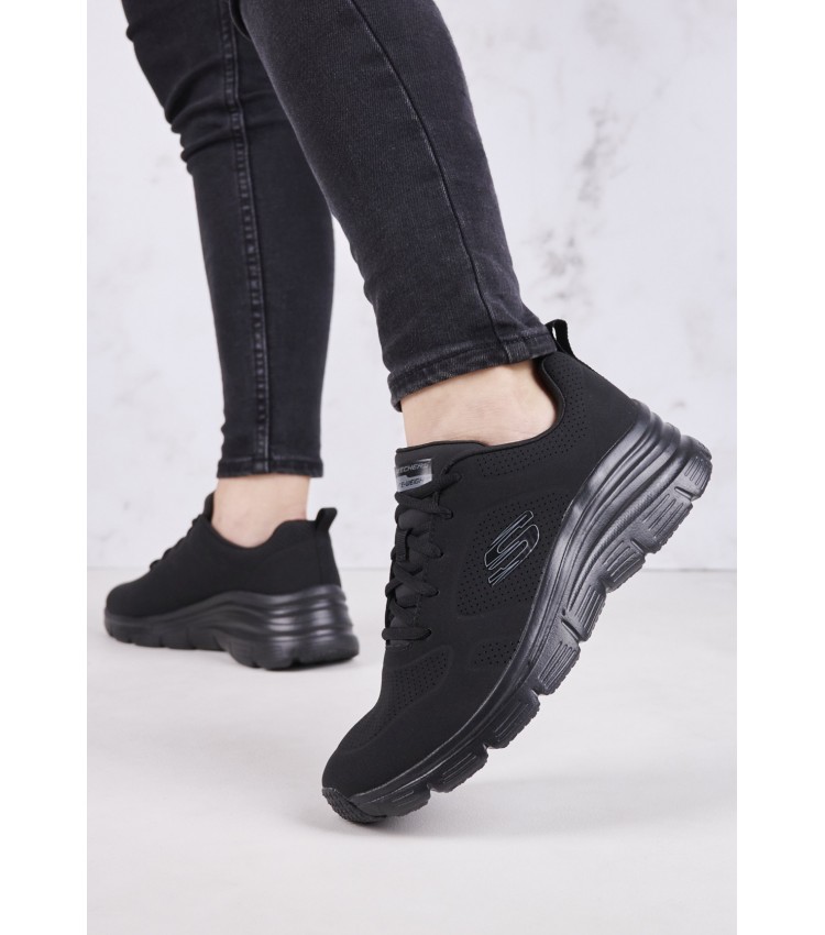 Women Casual Shoes 149748 Black ECOleather Skechers