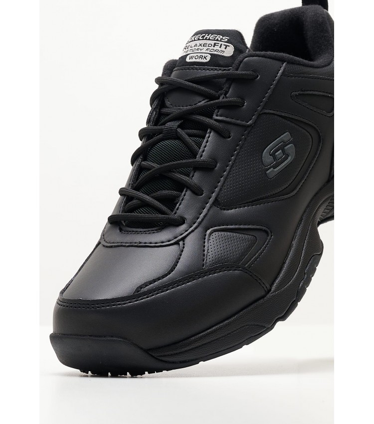 Men Casual Shoes 77111D Black ECOleather Skechers