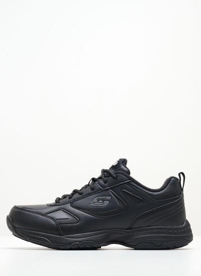 Women Casual Shoes 77200 Black ECOleather Skechers